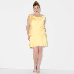 Sleeveless Satin Mini Sheath Dress  Wild Fable Light Yellow size XL NWT